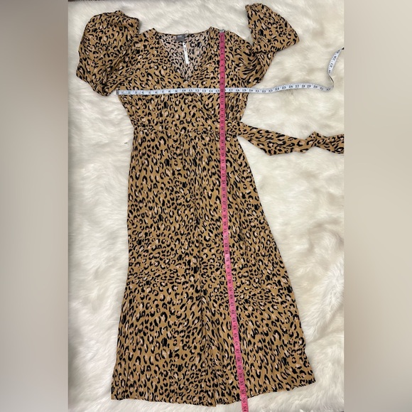 🆕ASOS DESIGN wrap tie jumpsuit 100% VISCOSE in leopard print size 8 - Picture 5 of 10